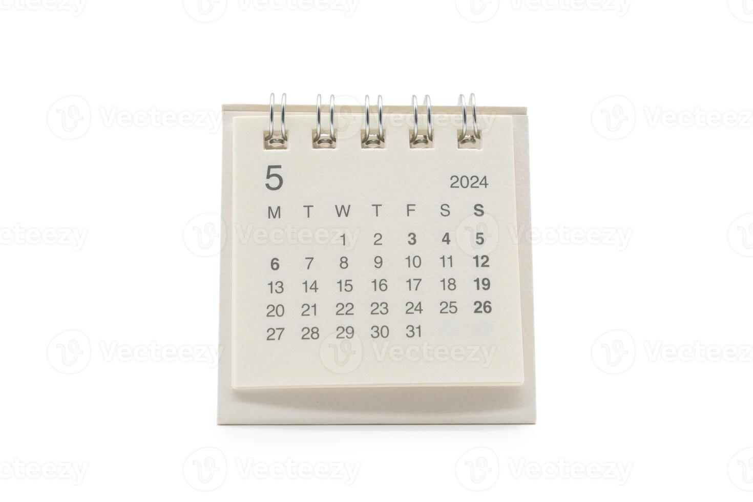 simples escrivaninha calendário para pode 2024 isolado em branco fundo. calendário conceito com cópia de espaço. recorte caminho. foto