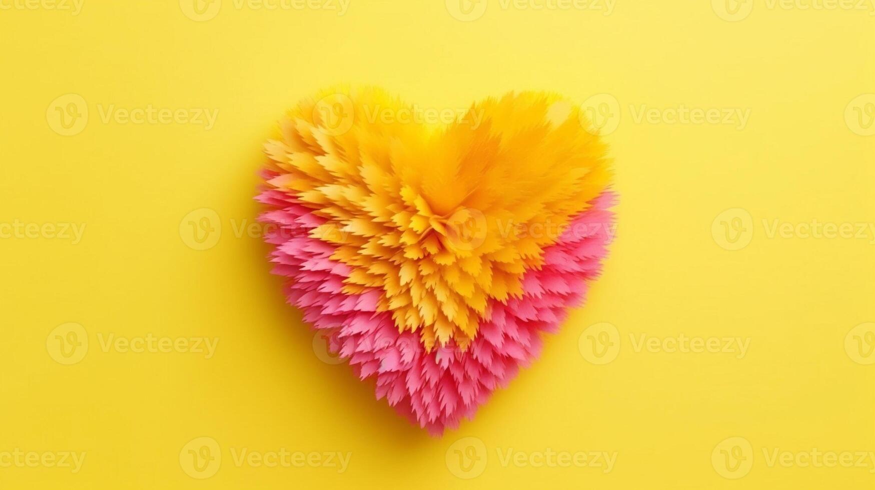 ai generativo mãos fazer coração forma isolado em uma amarelo fundo amor e mínimo moda conceito foto