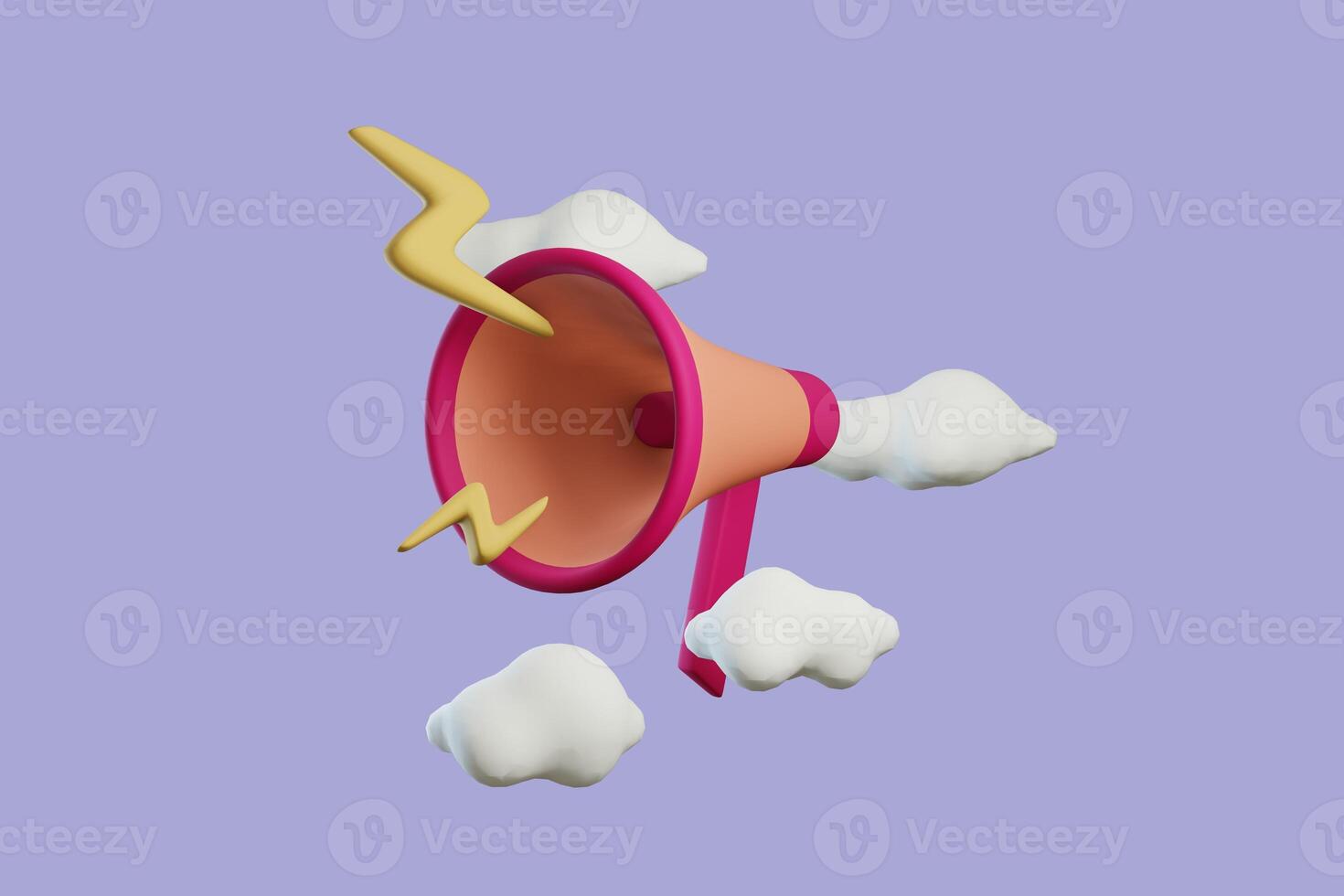 3d megafone alto falante ou Alto-falante para anunciar, viva voz aviso prévio 3d ícone vetor render ilustração foto