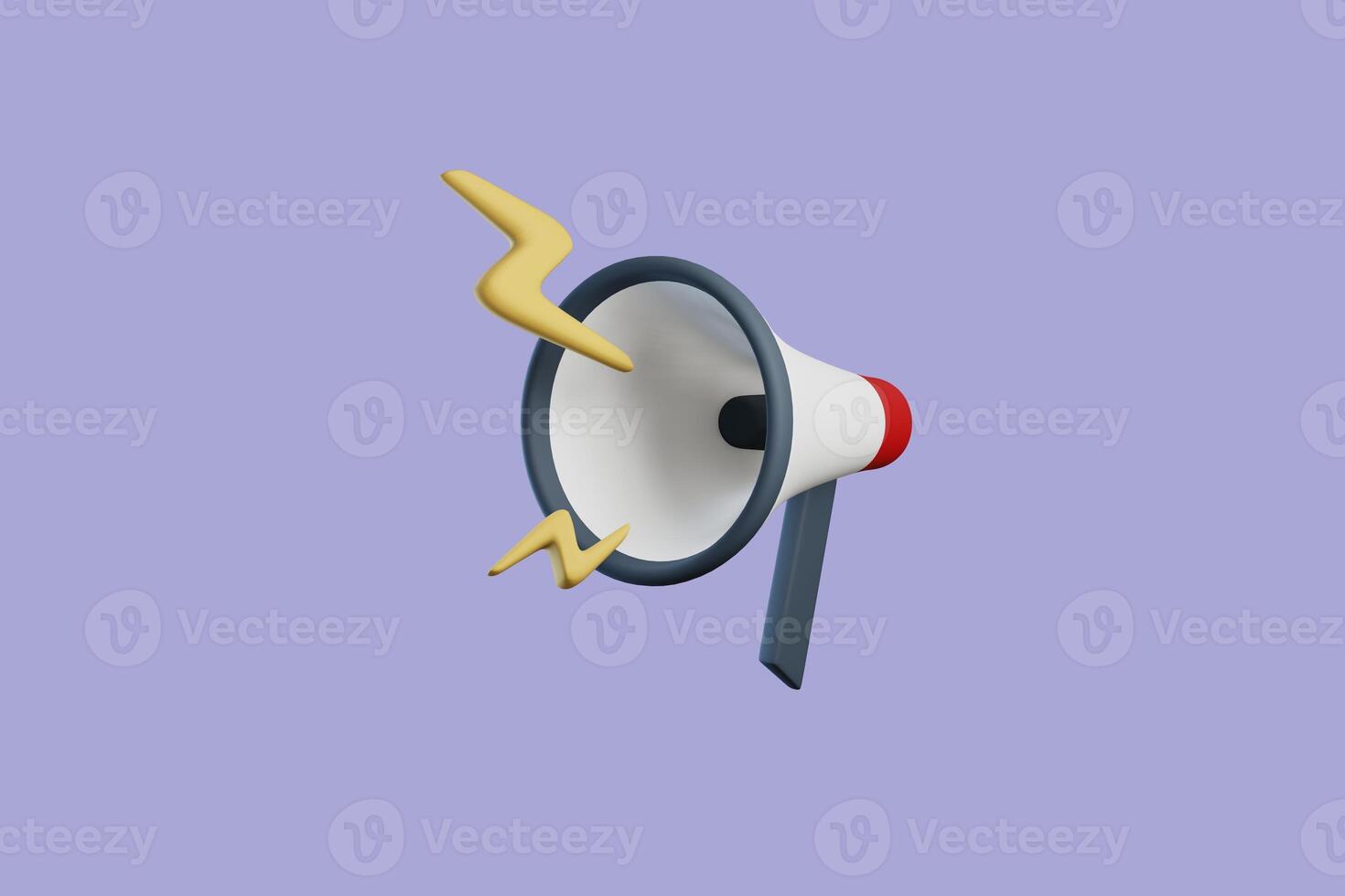 3d megafone alto falante ou Alto-falante para anunciar, viva voz aviso prévio 3d ícone vetor render ilustração foto