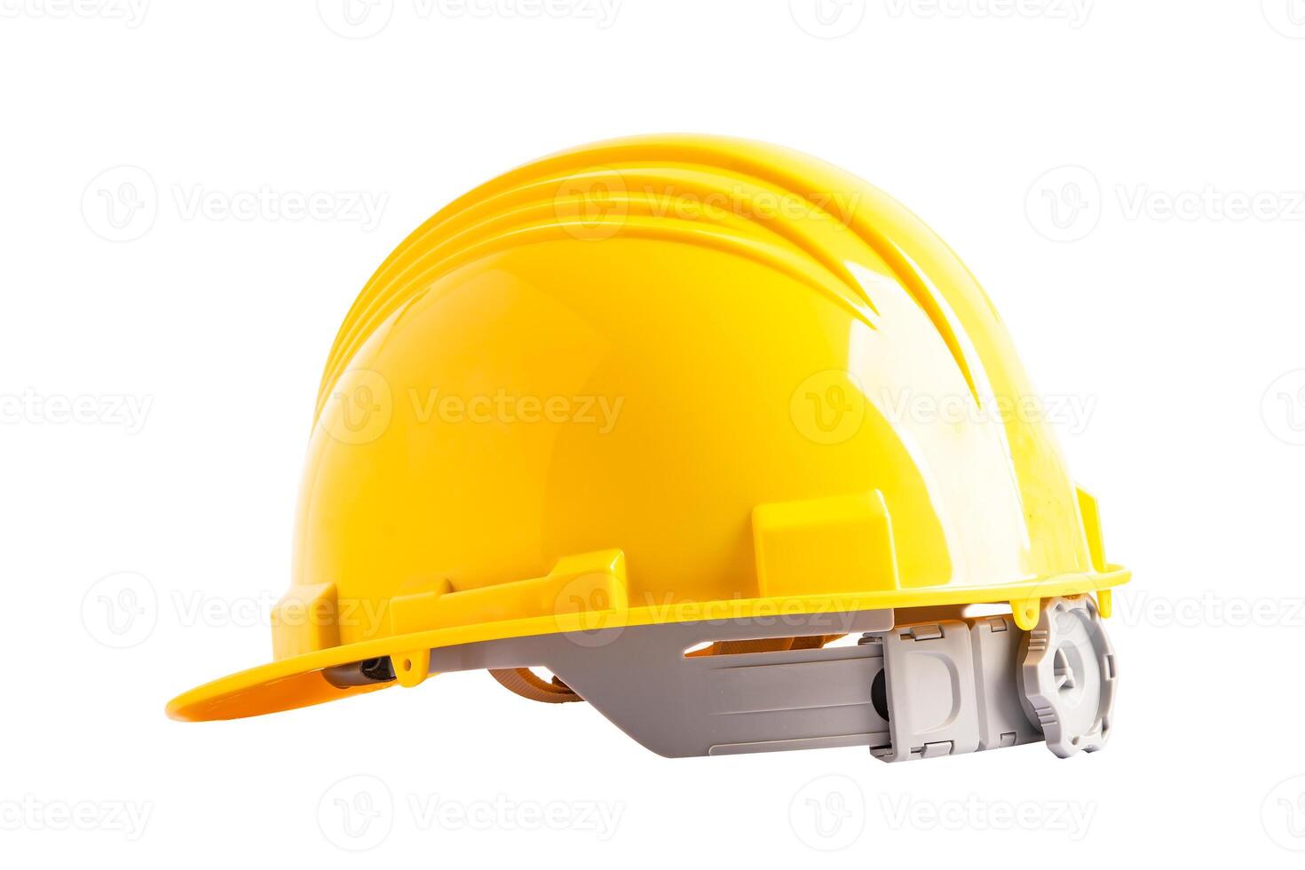 capacete de construção amarelo isolado no fundo branco com traçado de recorte, conceito de segurança do engenheiro. foto