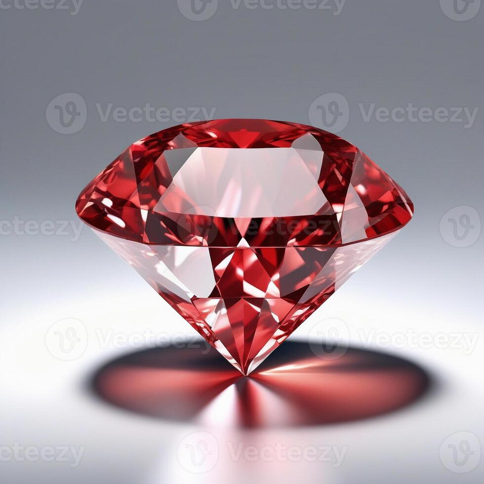 ai gerado muito lindo vermelho diamante isolado branco fundo. ai generativo foto