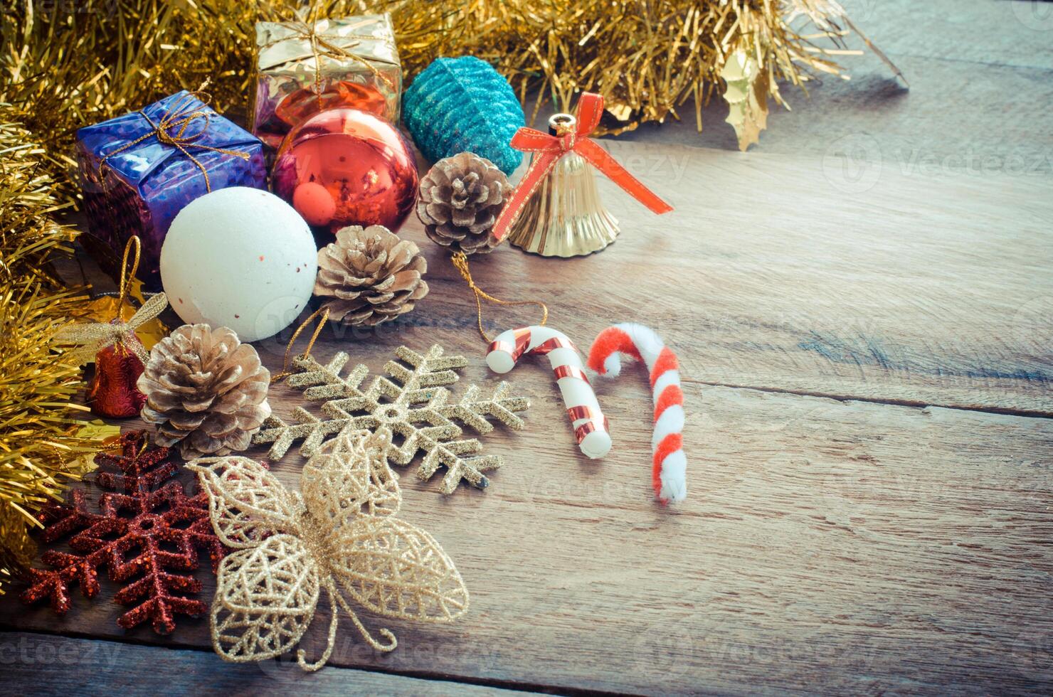 Natal fronteira em madeira - tom vintage foto