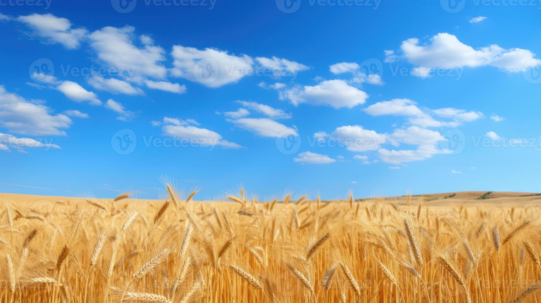 ai gerado tirar o fôlego cenário do a dourado trigo Fazenda foto