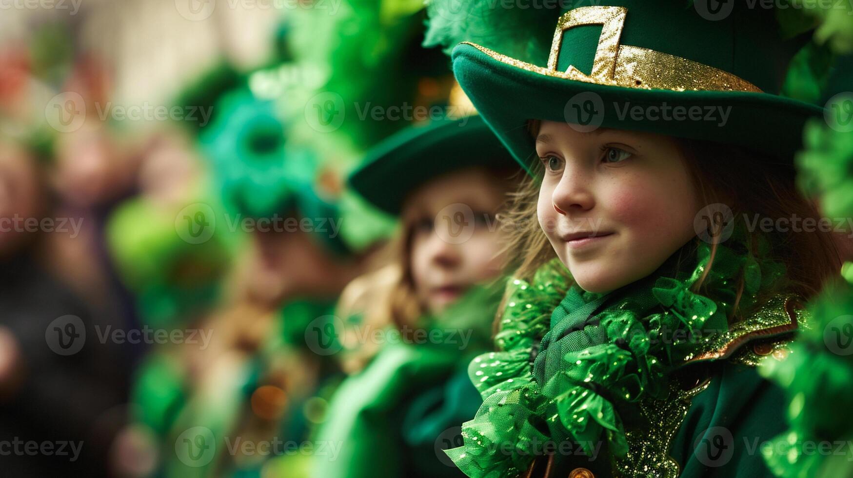 ai gerado não identificado pessoas às a st. patrick's dia parada foto