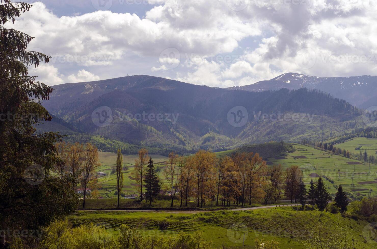 uma ampla montanha alcance foto