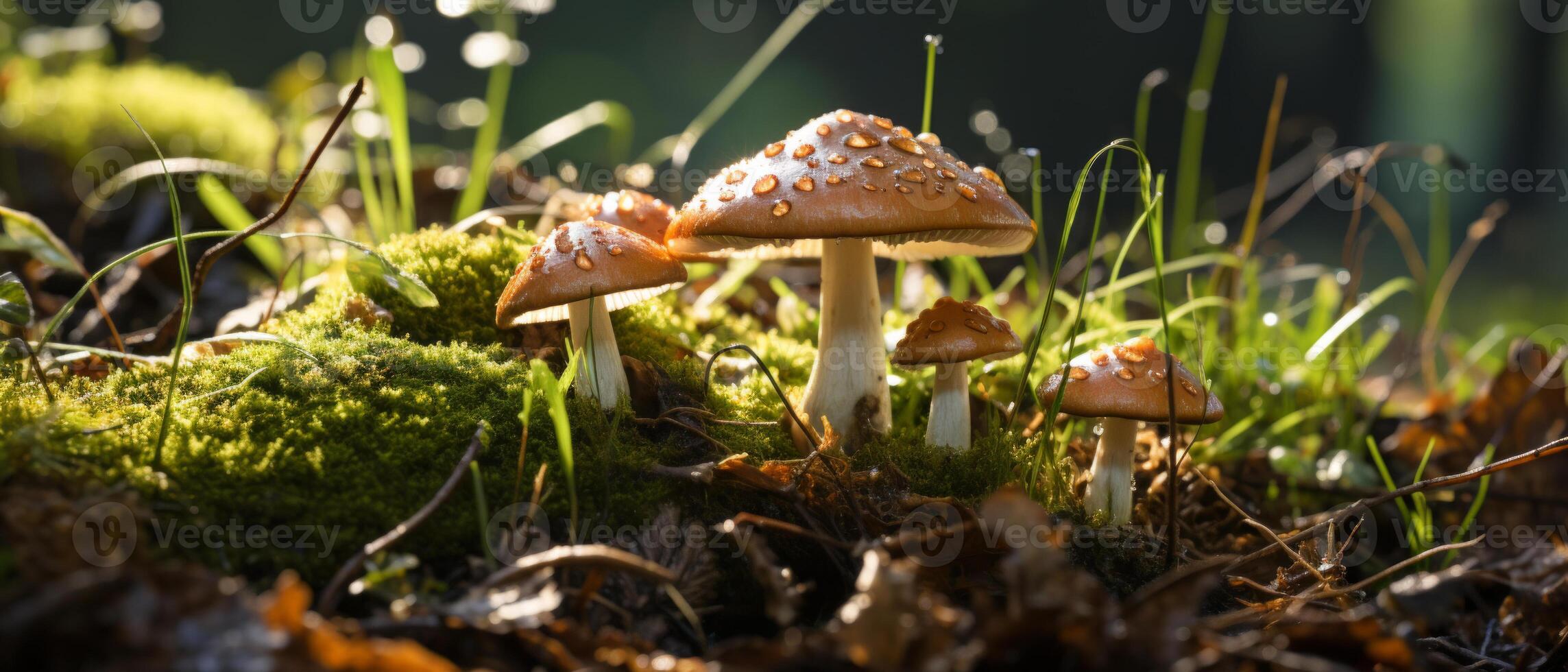 ai gerado fechar-se do uma morte boné cogumelo. foto