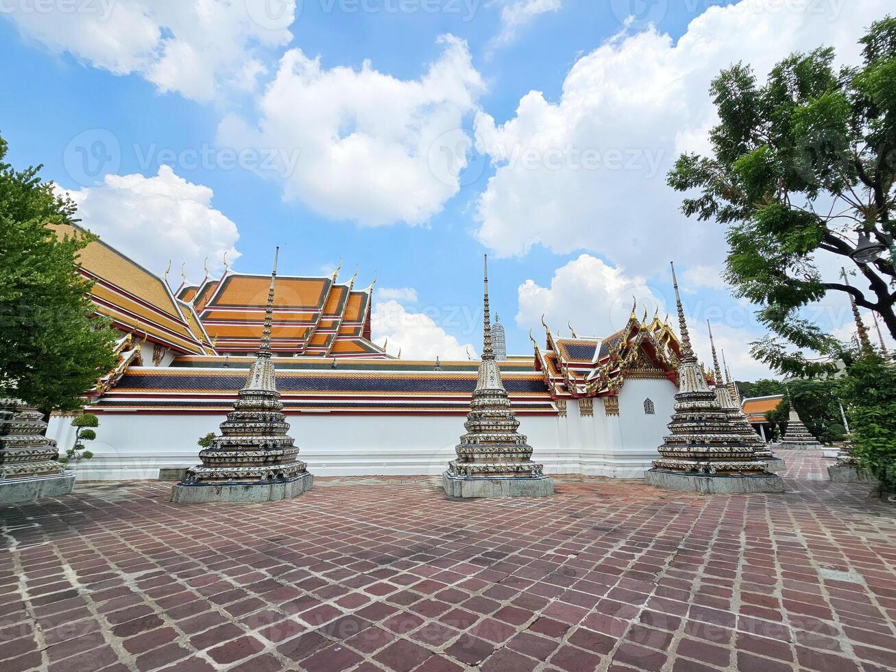 antigo pagodes às wat pho têmpora, Bangkok tailândia. foto