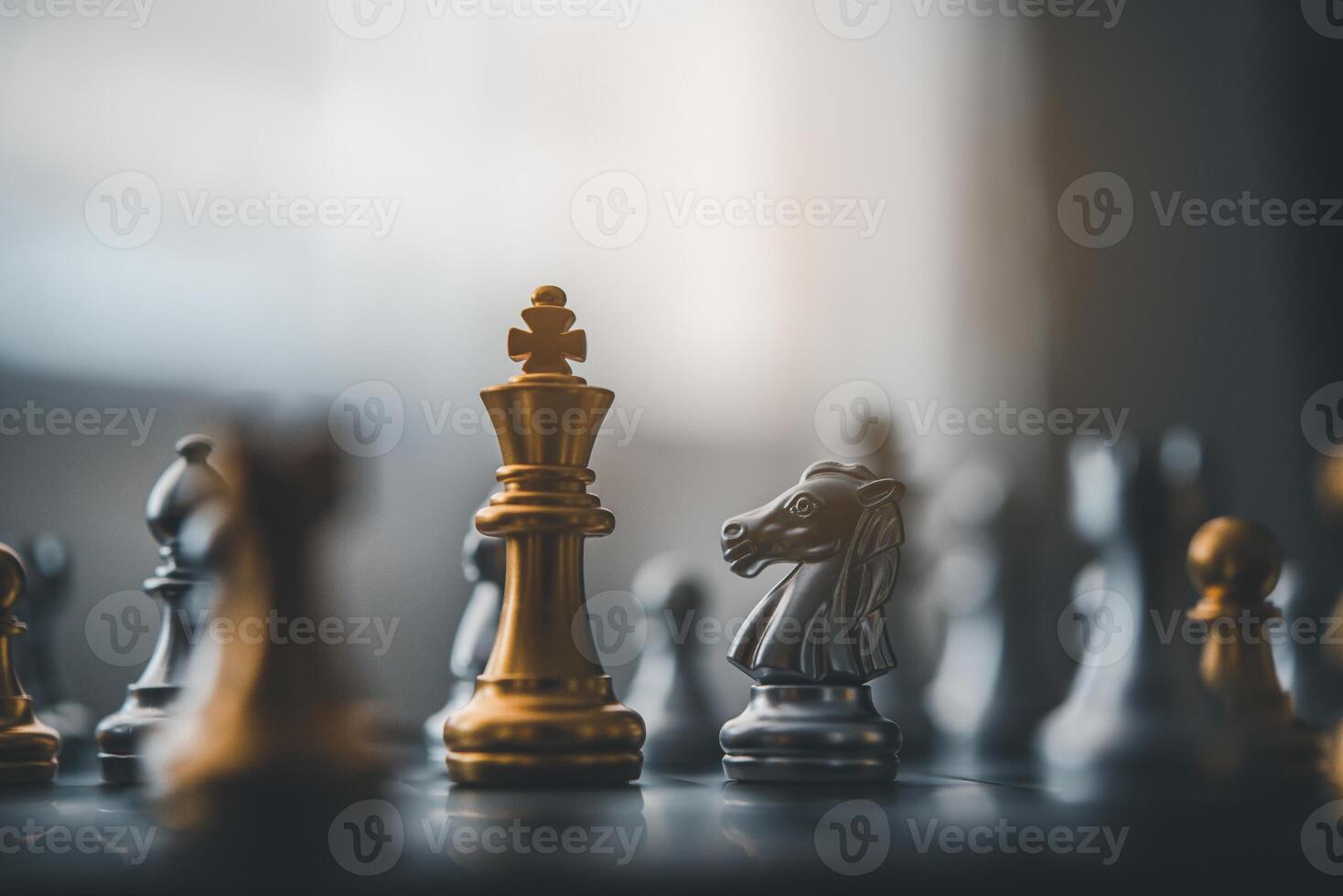 xadrez borda jogos conceito do o negócio Ideias e concorrência e estratagia plano sucesso significado foto