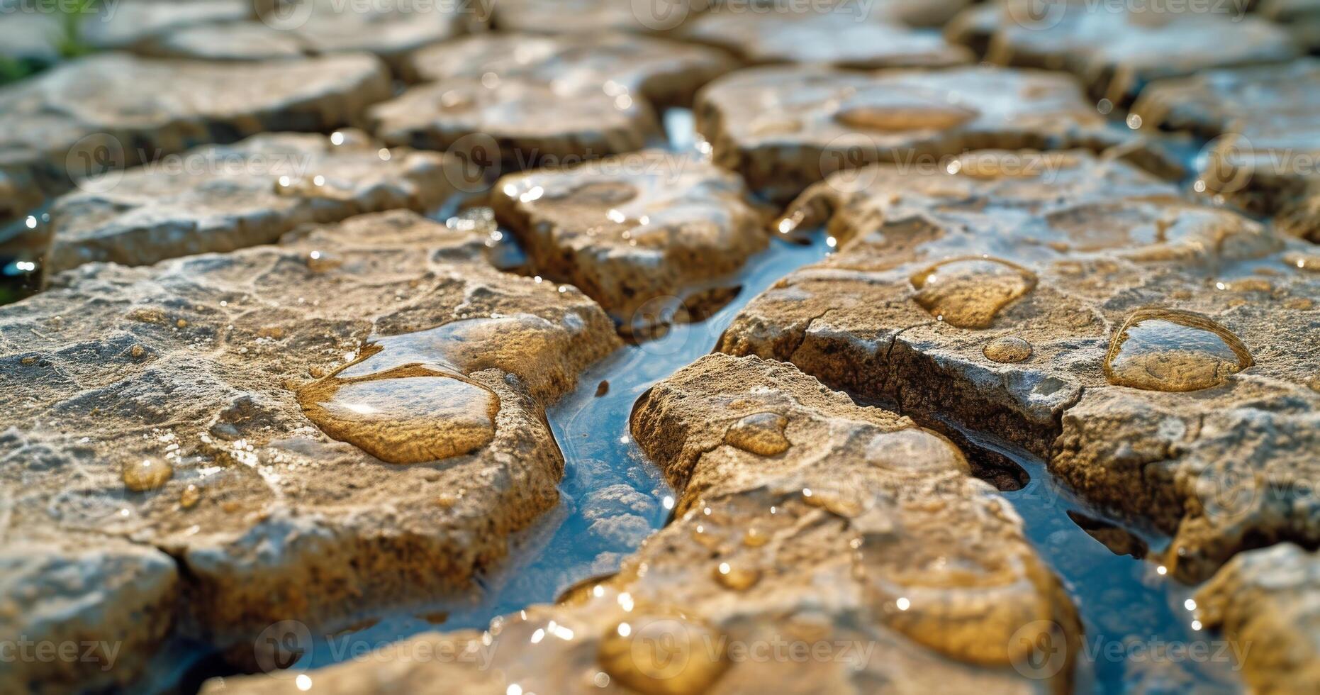 ai gerado estéril ressecado terra com profundo rachaduras dentro a terra, água escassez imagem foto