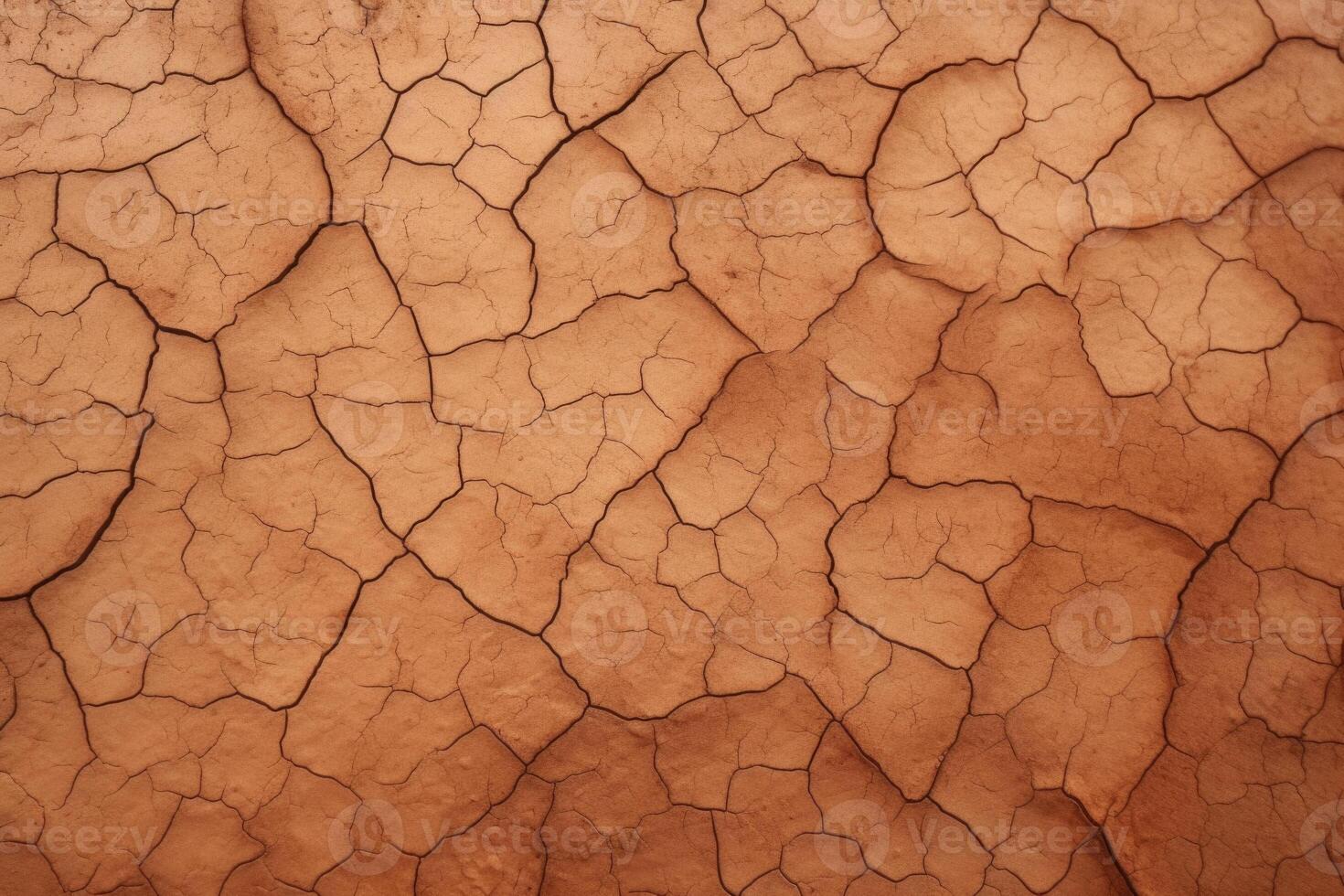 ai gerado seco Castanho superfície com ondulado linhas e rachaduras. foto