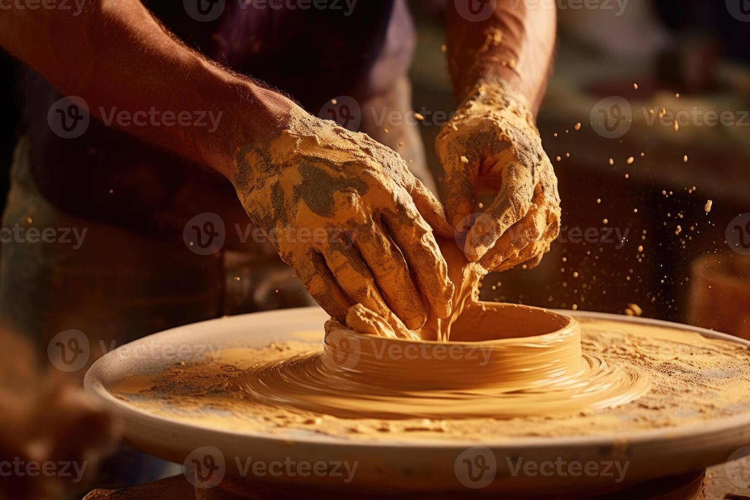 ai gerado cerâmica roda jogando técnicas foto