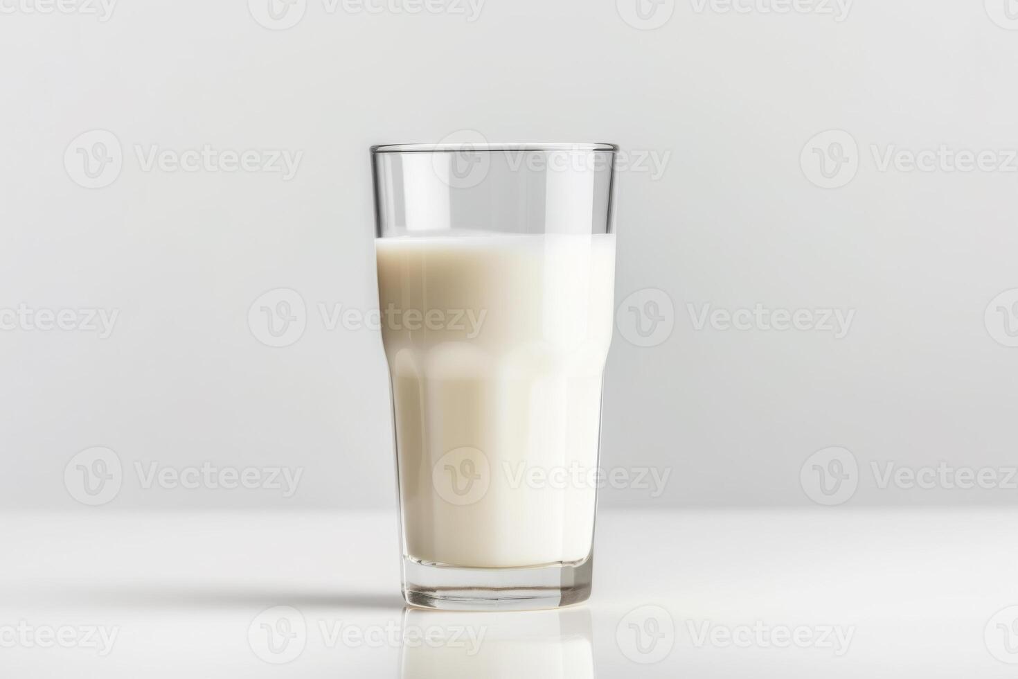 ai gerado leite vidro em luz fundo foto