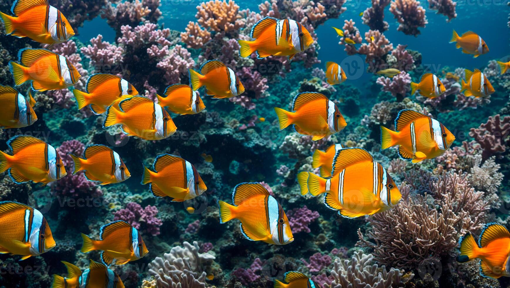 ai gerado lindo peixe embaixo da agua foto