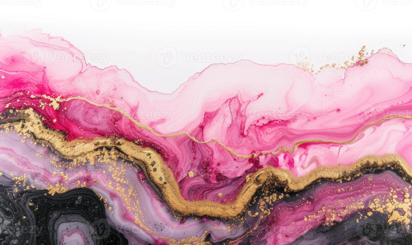 ai gerado preto, rosa, branco e ouro abstrato fundo. marmoreio obra de arte textura. rosa quartzo ondulação padronizar. ouro pó. foto
