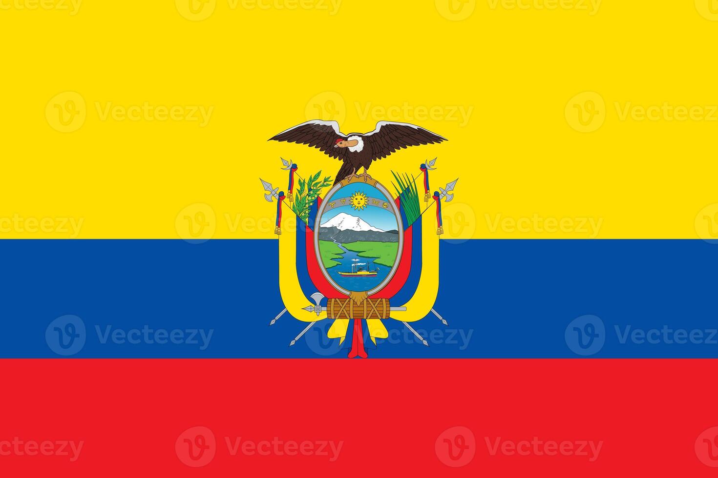 a oficial atual bandeira do república do Equador. Estado bandeira do Equador. ilustração. foto
