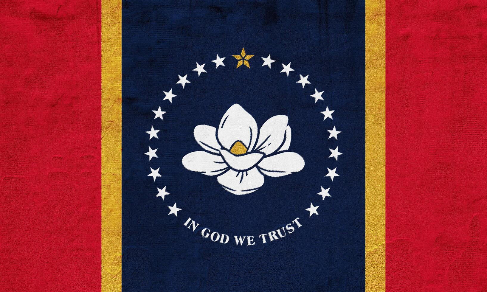 bandeira do Mississippi Estado EUA em uma texturizado fundo. conceito colagem. foto