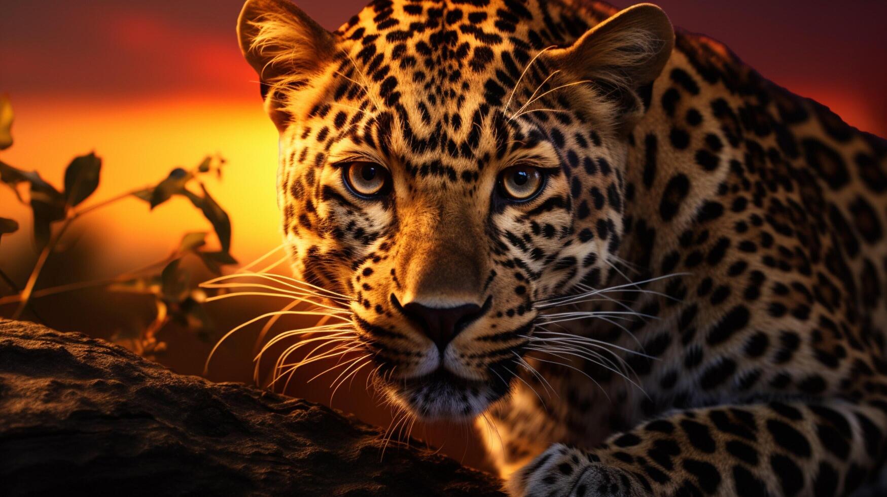 ai gerado leopardo Alto qualidade imagem foto