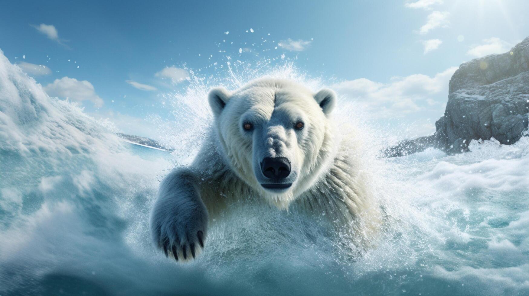 ai gerado polar Urso Alto qualidade imagem foto