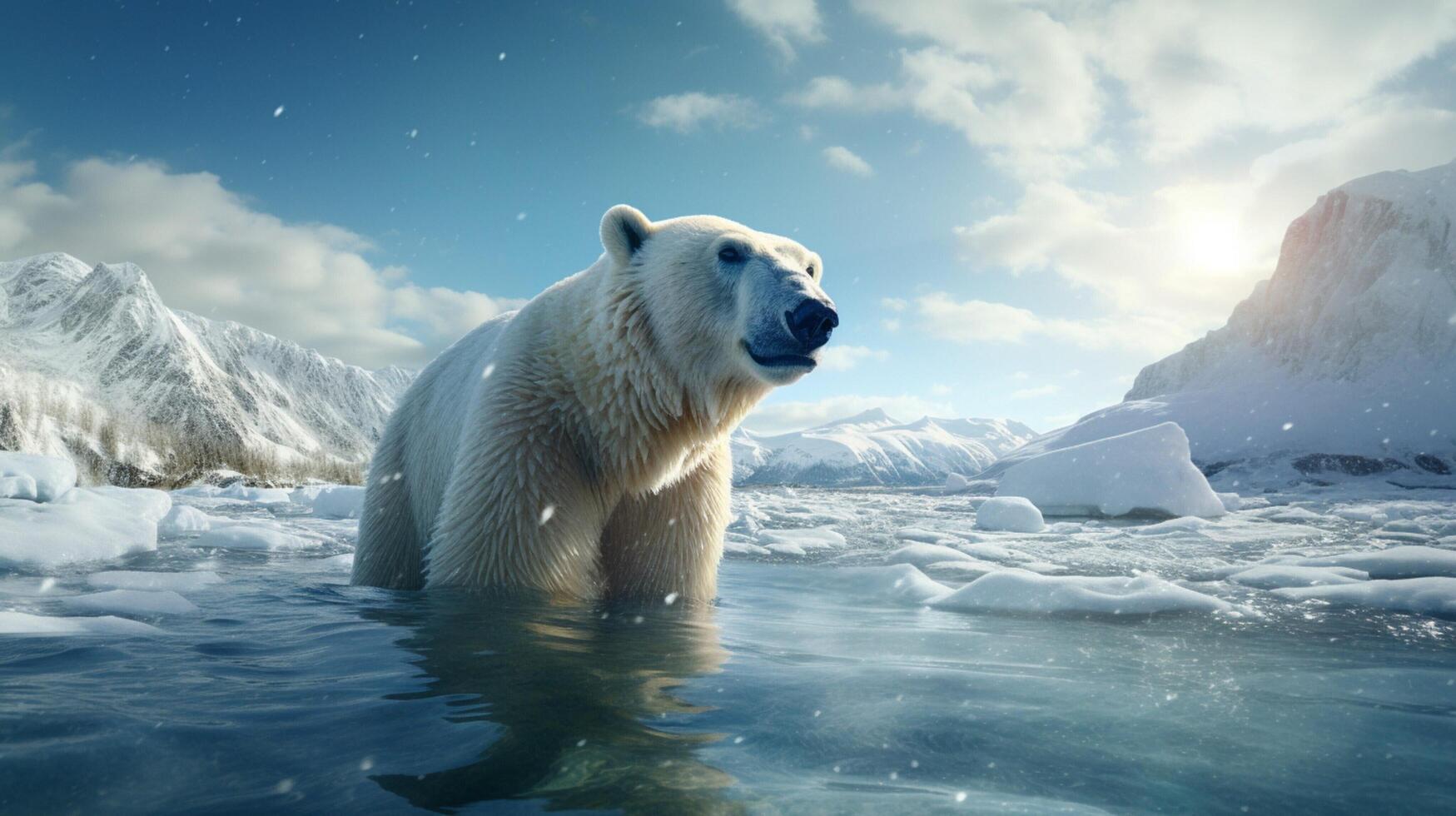 ai gerado polar Urso Alto qualidade imagem foto