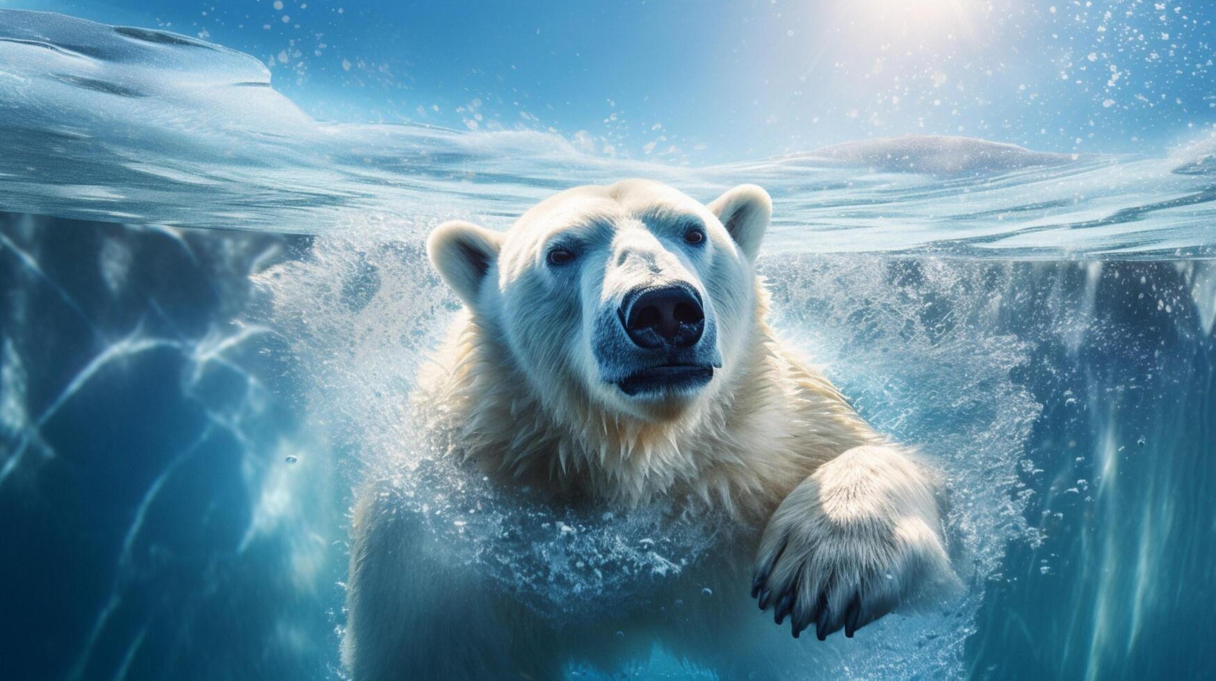 ai gerado polar Urso Alto qualidade imagem foto