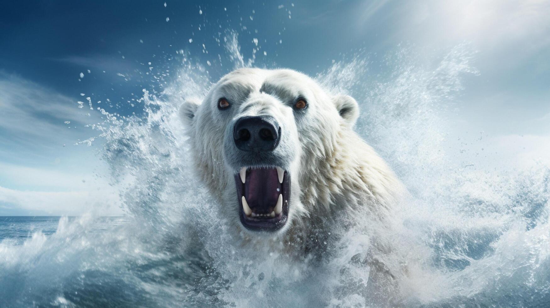 ai gerado polar Urso Alto qualidade imagem foto