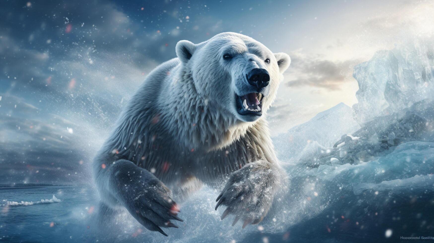 ai gerado polar Urso Alto qualidade imagem foto