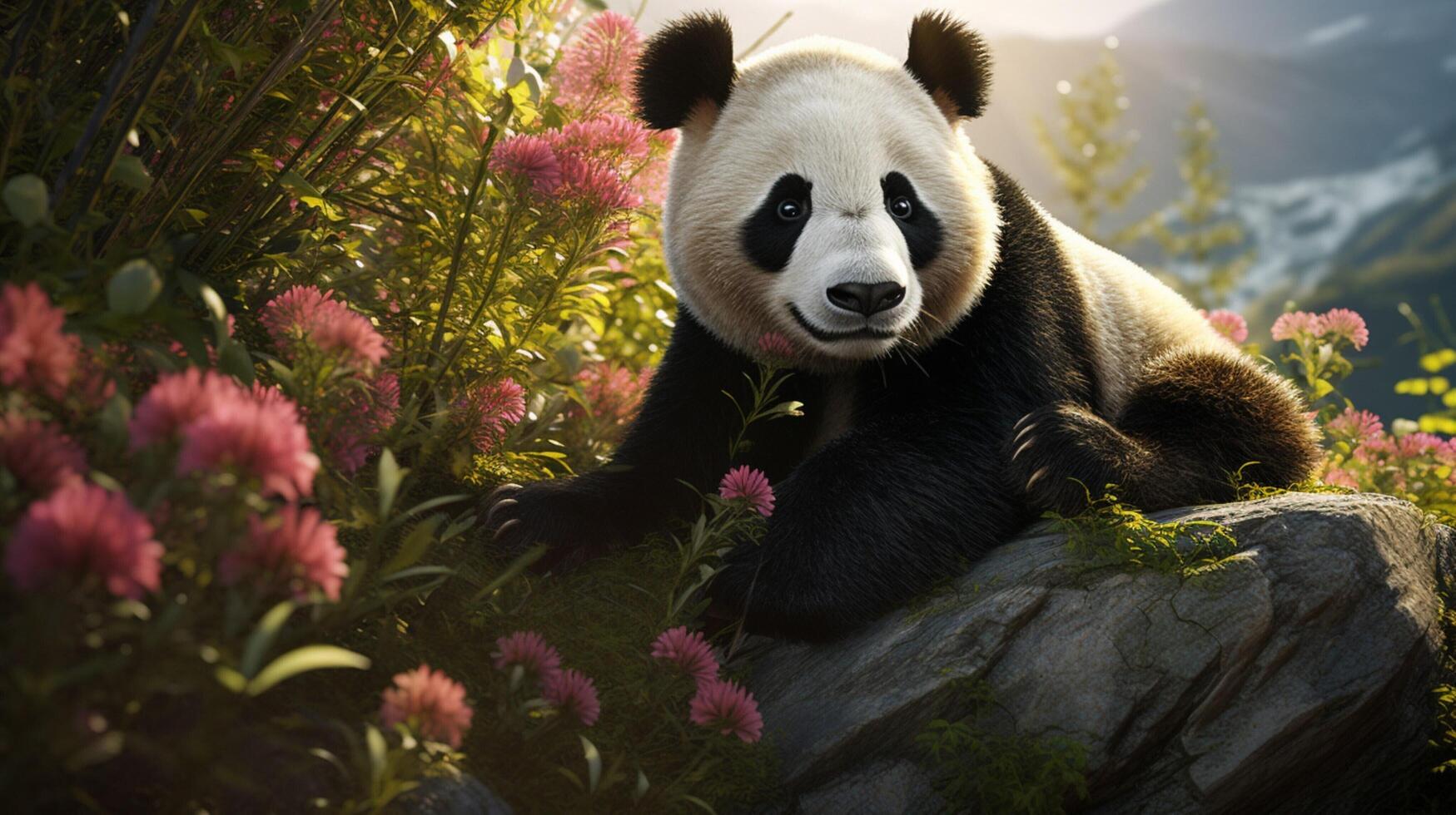 ai gerado gigante panda Alto qualidade imagem foto