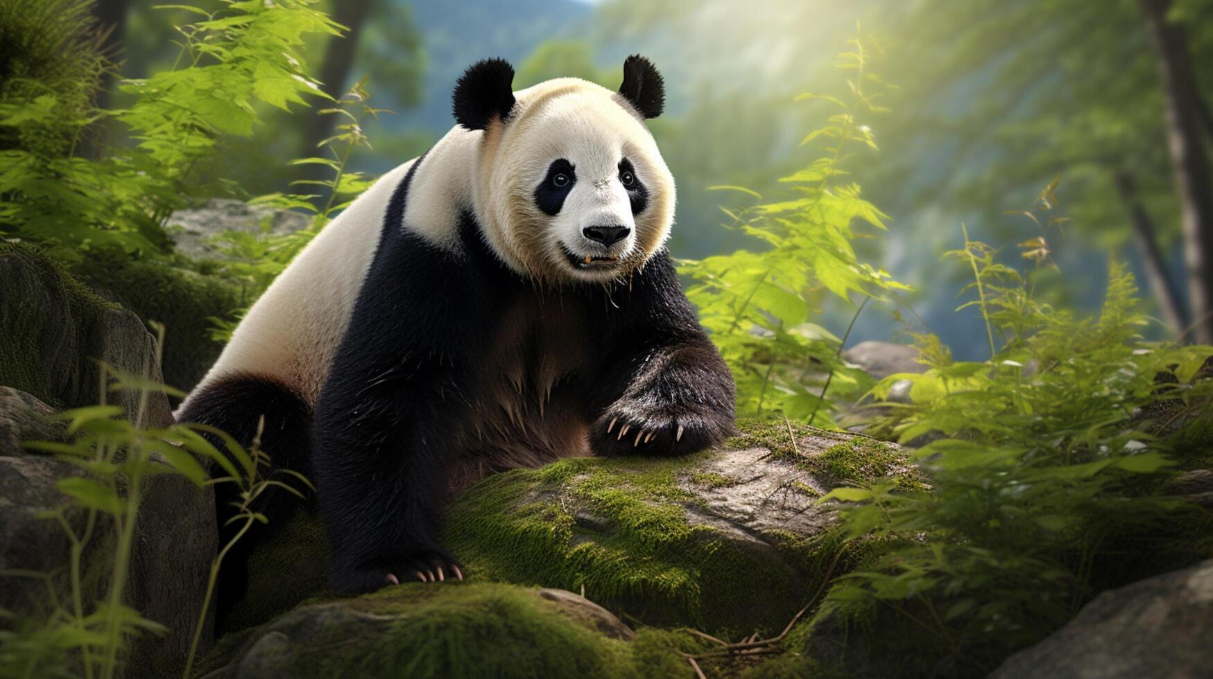 ai gerado gigante panda Alto qualidade imagem foto