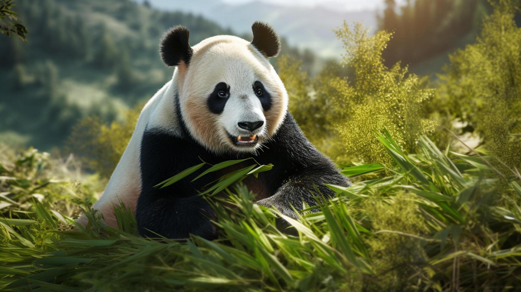 ai gerado gigante panda Alto qualidade imagem foto