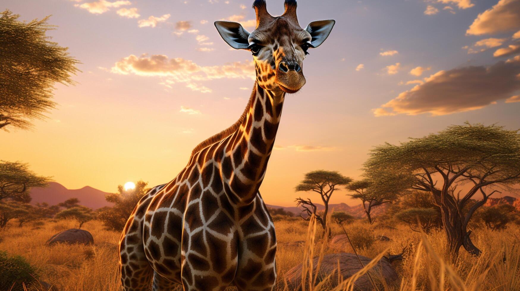 ai gerado girafa Alto qualidade imagem foto