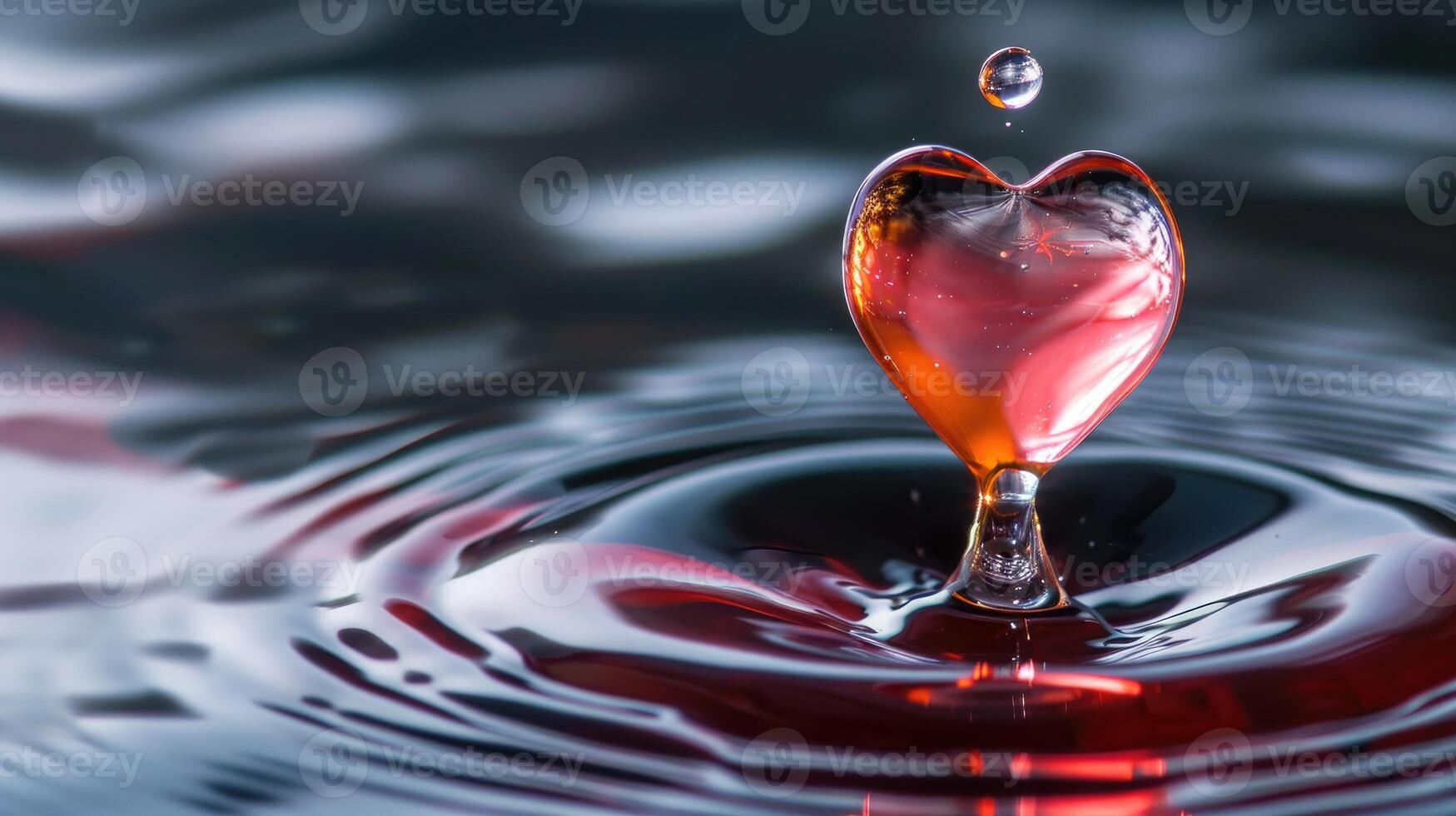 ai gerado em forma de coração água derrubar, uma símbolo do da natureza amor, ai gerado foto