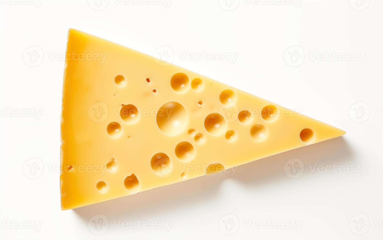 ai gerado saboroso queijo peças isolado em branco fundo foto