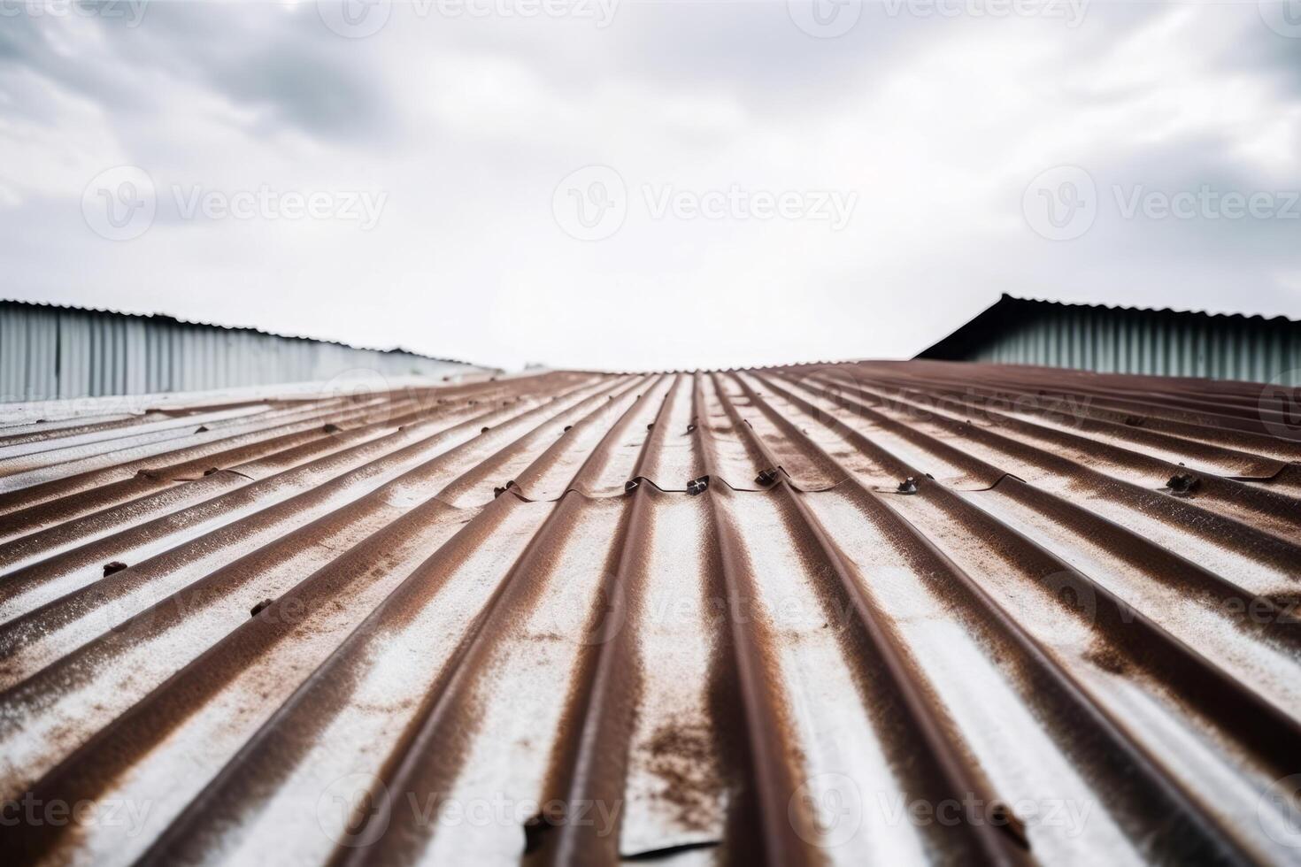 ai gerado velho oxidado telhado superfície. gerar ai foto