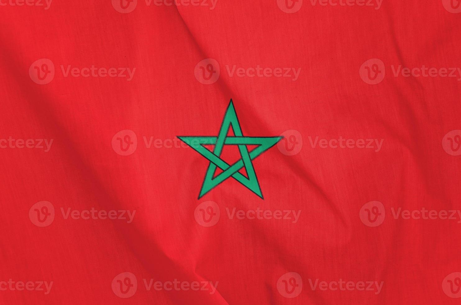 bandeira de tecido de Marrocos foto