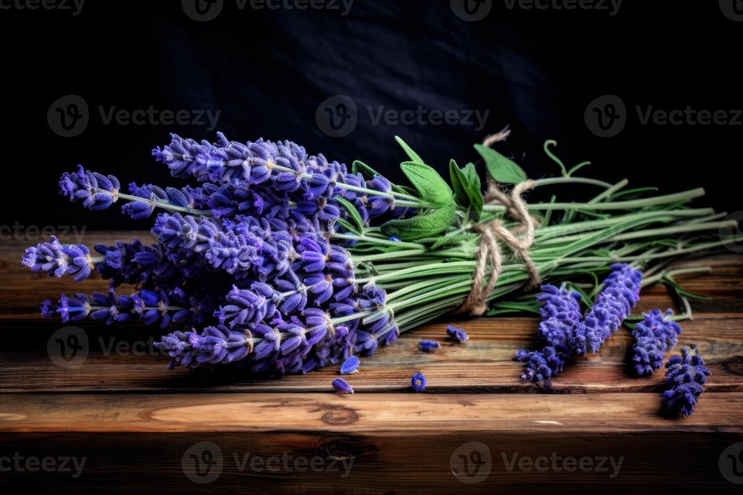 ai gerado encantador lavanda brotos em borda. gerar ai foto