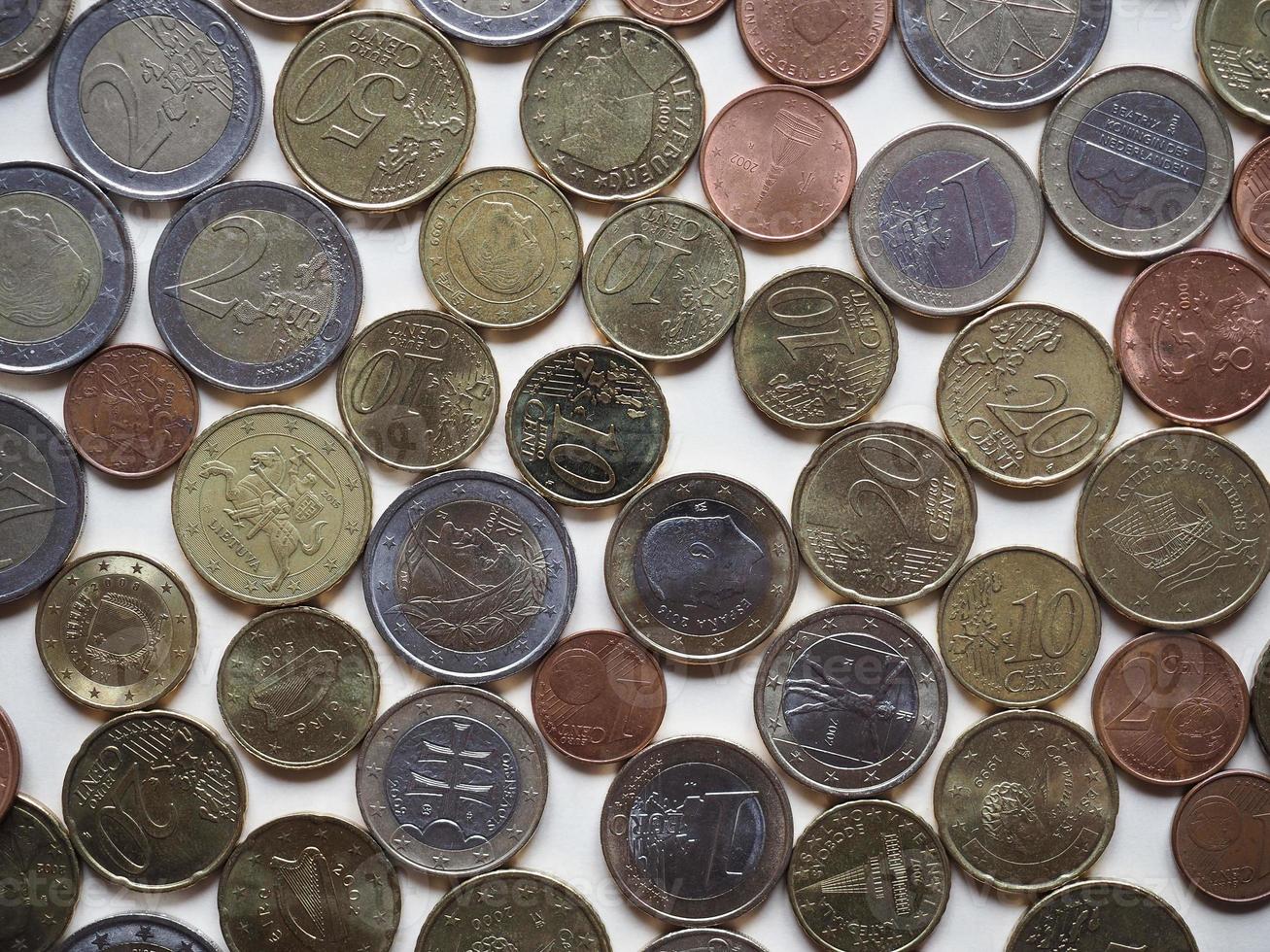 moedas de euro, união europeia foto