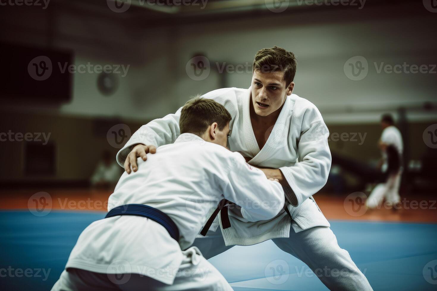 ai gerado ágil masculino Treinamento judo. gerar ai foto