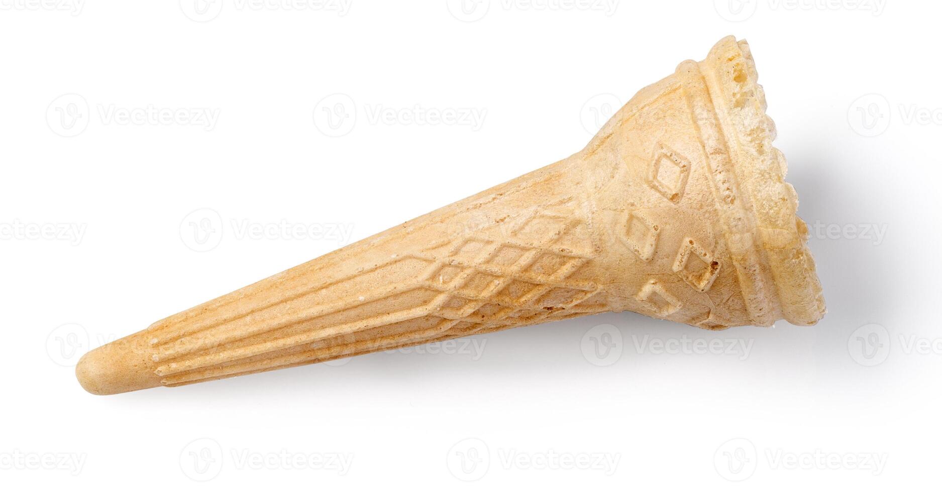 em branco crocantes gelo creme cone foto