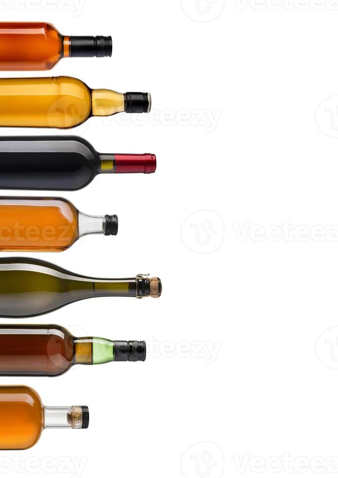 conjunto do vinho e conhaque garrafas foto