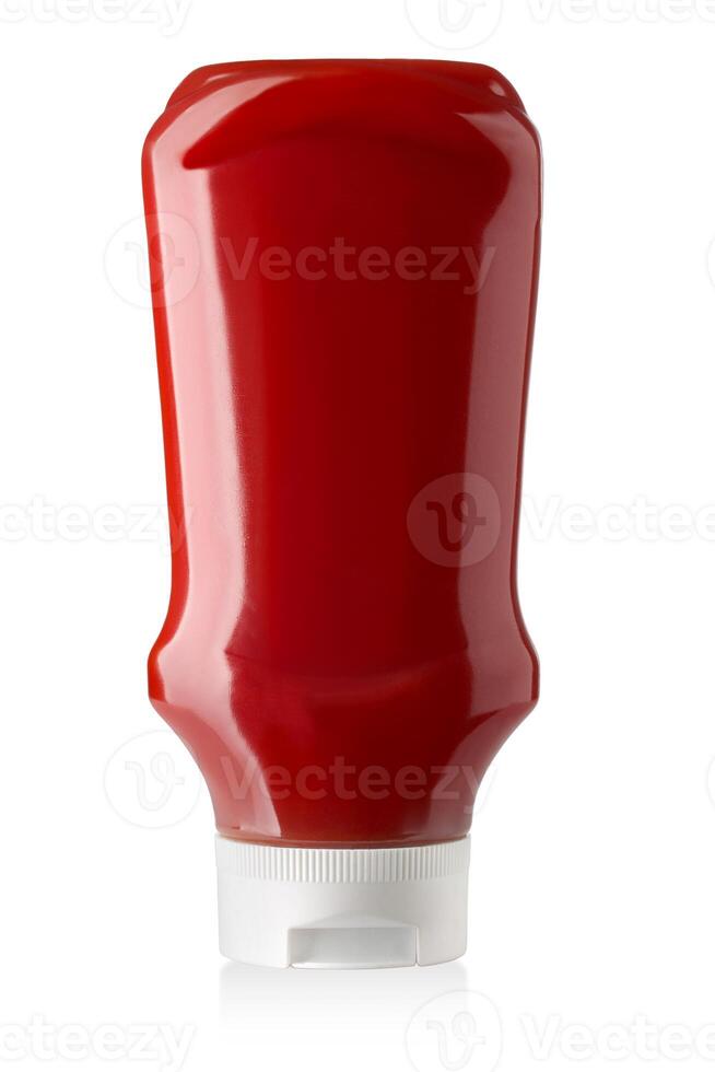 garrafa do ketchup isolado foto