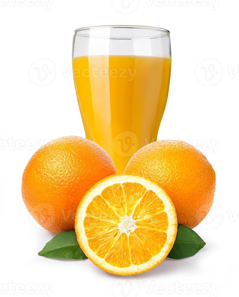 laranja suco e laranjas foto