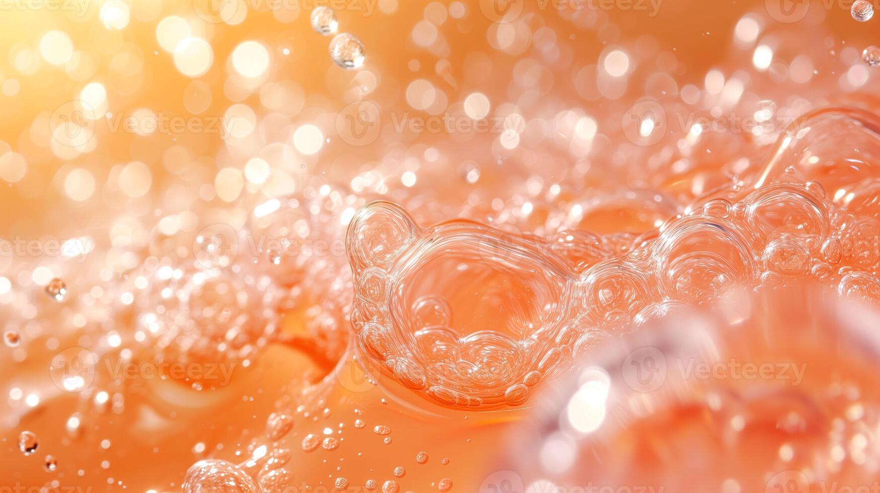 ai gerado espumante laranja bolhas macro limpeza foto