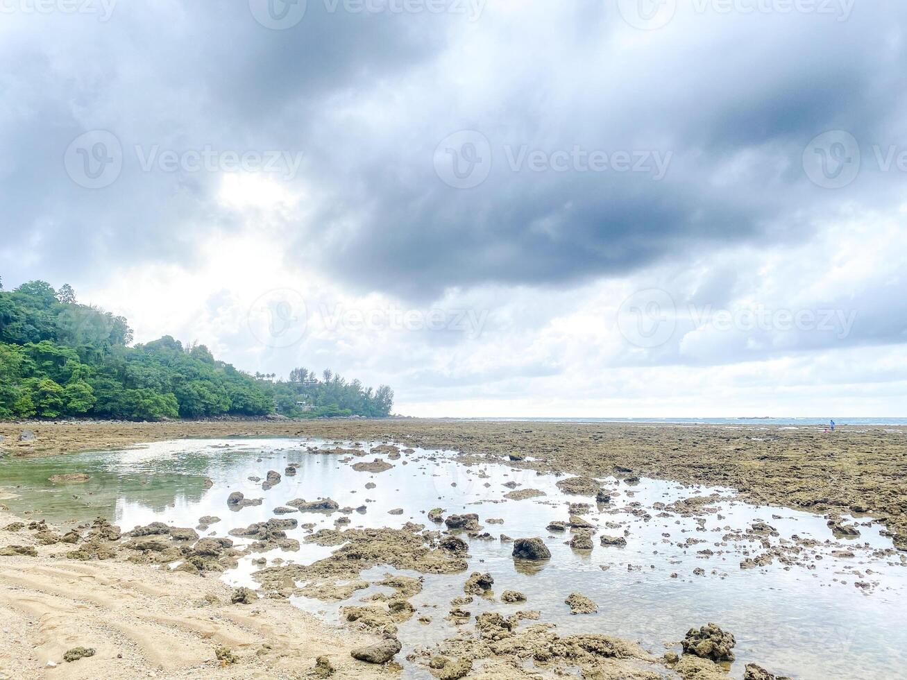 a panorama do kamala de praia é uma perfeito mistura do exuberante vegetação, arenoso margens, e a vibrante azul extensão do a andaman mar. foto