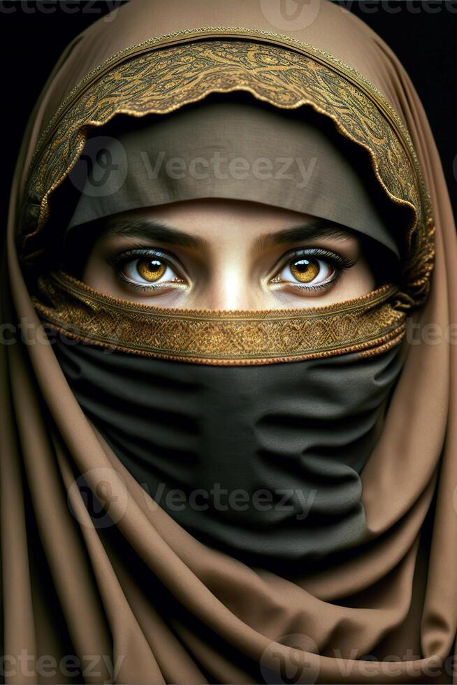 ai gerado mulher dentro hijab foto