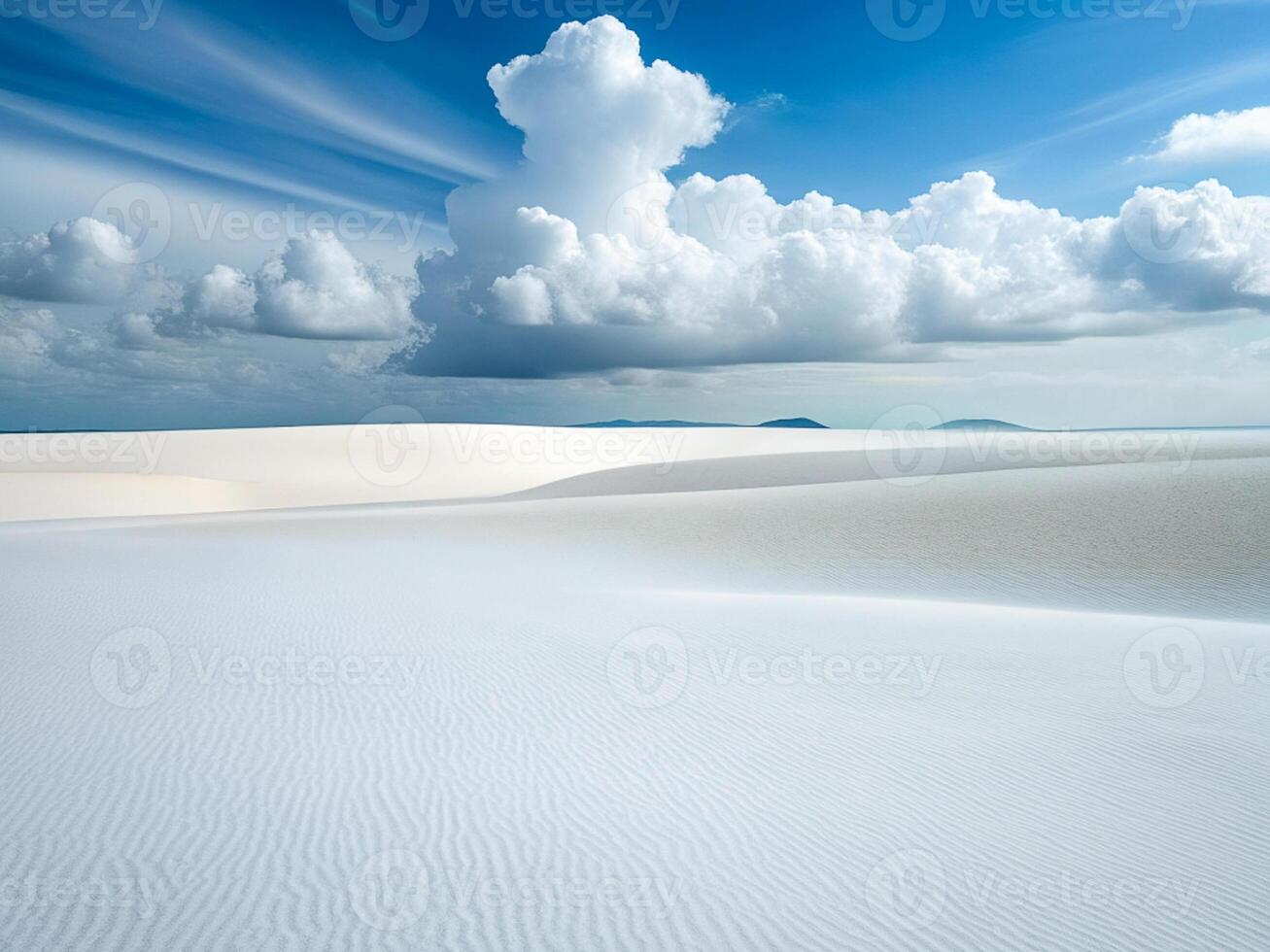 ai gerado branco deserto fundo e brilhante céu foto