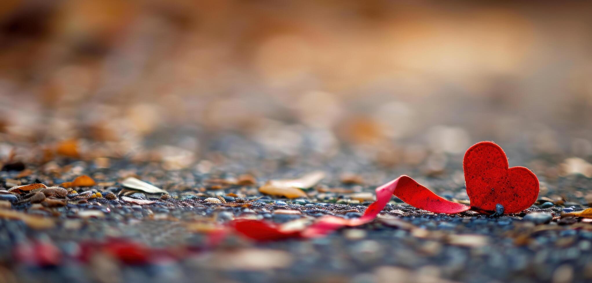 ai gerado vermelho coração fita papel de parede foto