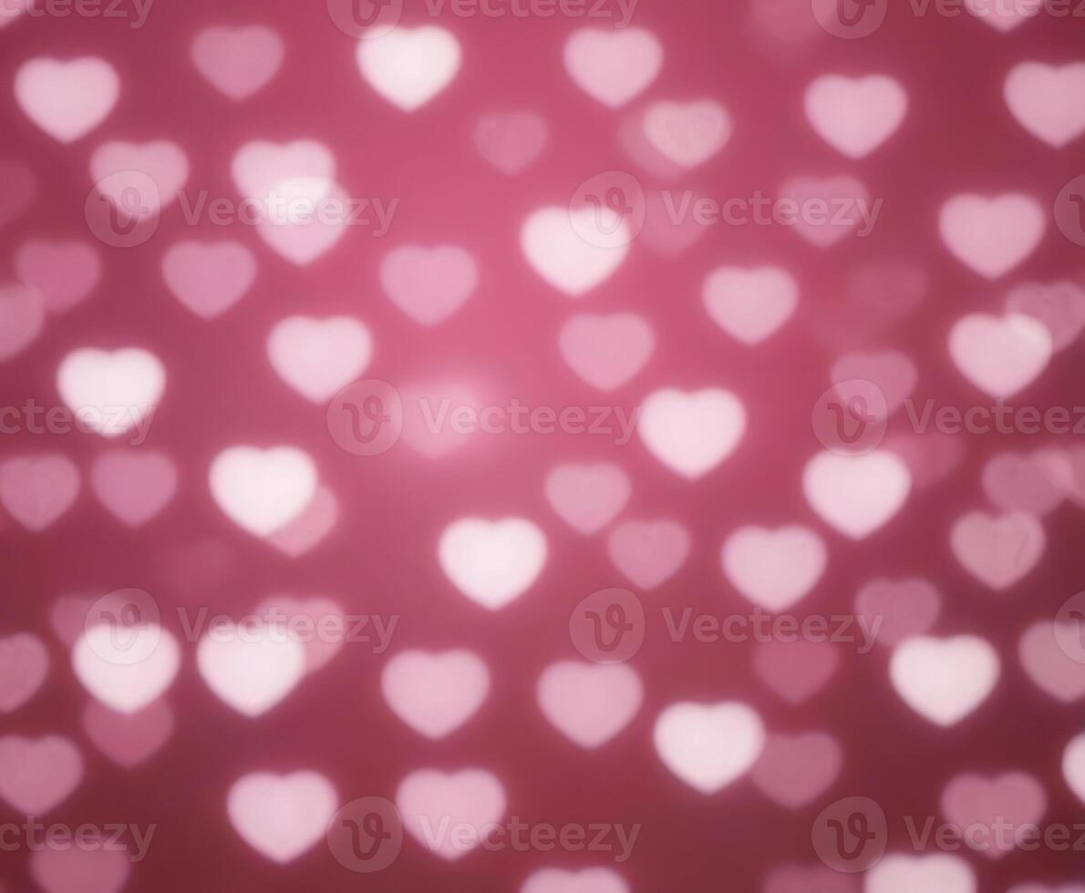 Rosa borrado abstrato fundo com fofa corações bokeh para dia dos namorados dia foto