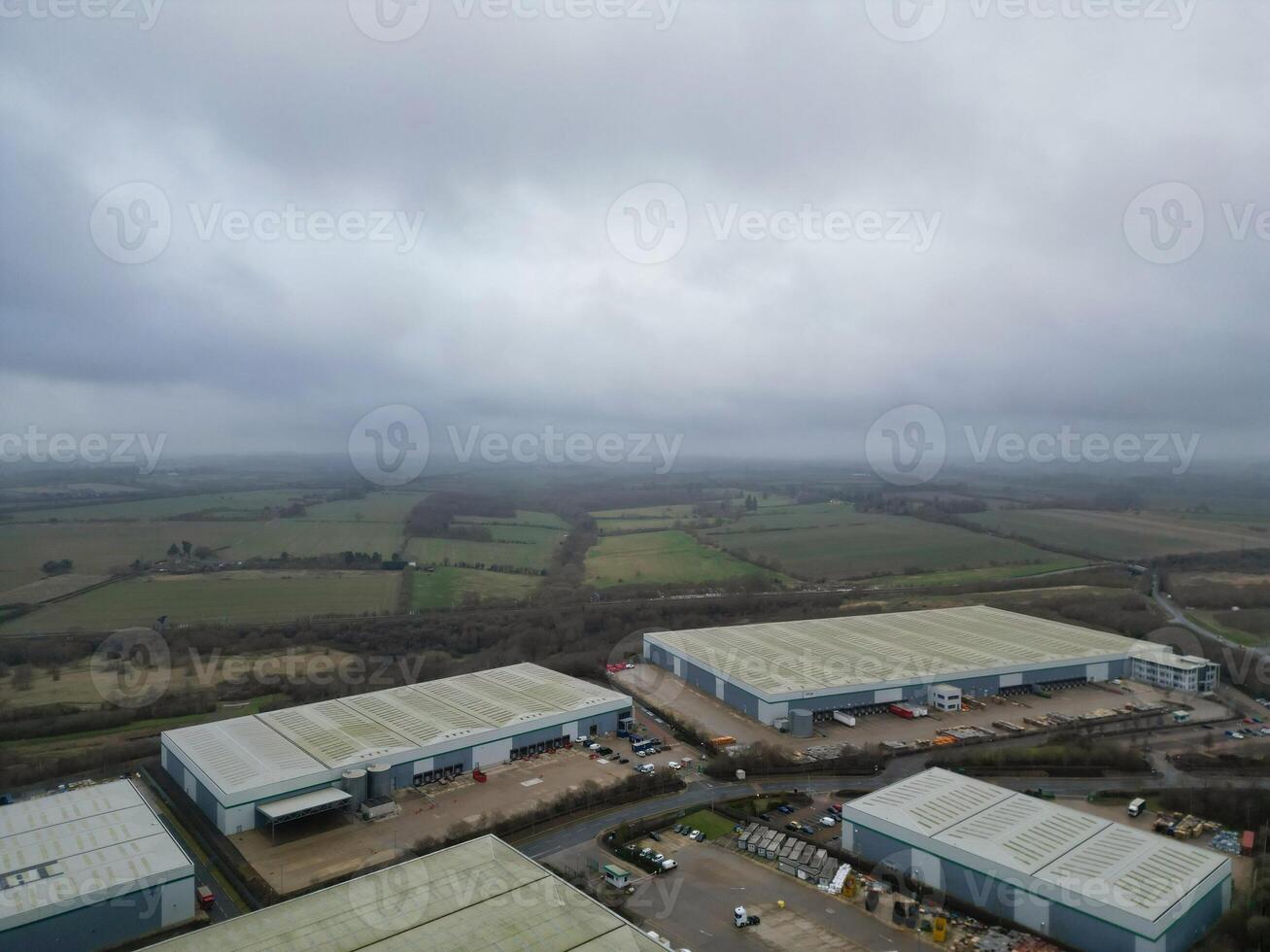 Alto ângulo Visão do Corby cidade do Northamptonshire Inglaterra Unidos reino. novembro 1º, 2023 foto