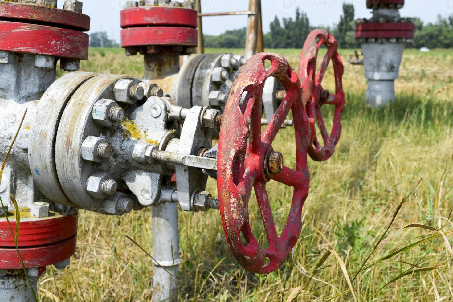 manual desligar válvula em óleo bem. óleo bem boa cabeça equipamento. foto